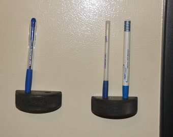 Hockey Puck Magnet Pen, pencil, toothbrush holder