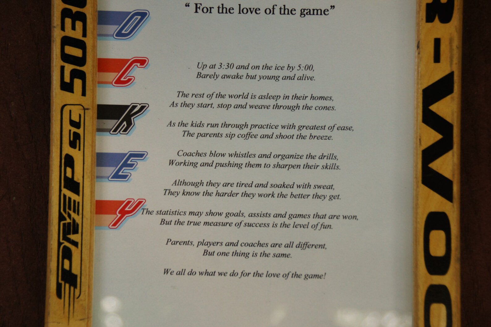 Hockey Poem for the Love of the Game - Etsy