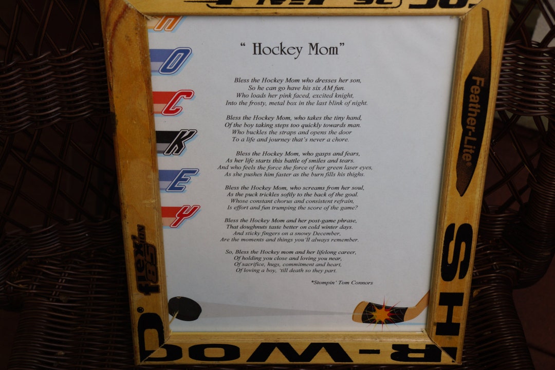 Hockey Mom Poem Framed in Hockey Sticks Etsy Canada