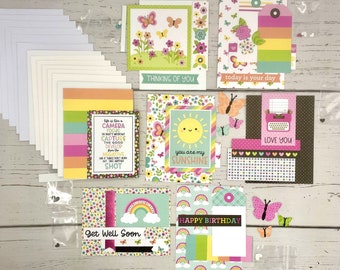 All Occasions Card Making Kit #3- 7 Card DIY Kit- All Ages Card Kit- Make your own Cards! Hello Again Collection #3