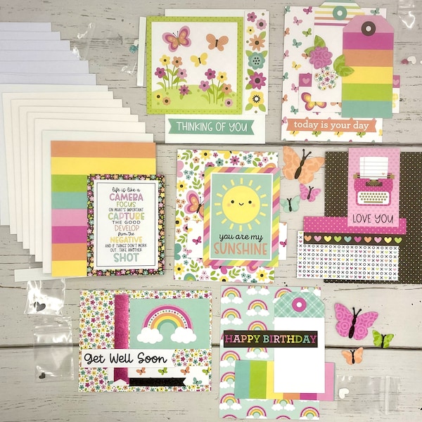 All Occasions Card Making Kit #3- 7 Card DIY Kit- All Ages Card Kit- Make your own Cards! Hello Again Collection #3