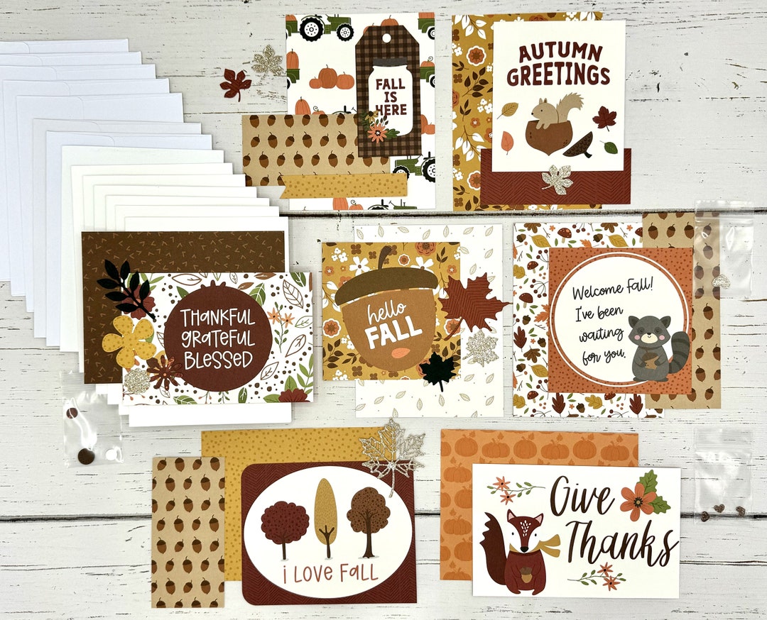 Fall Card Making Kit #2- 7 Card Variety Pack DIY Kit- I Love Fall ...