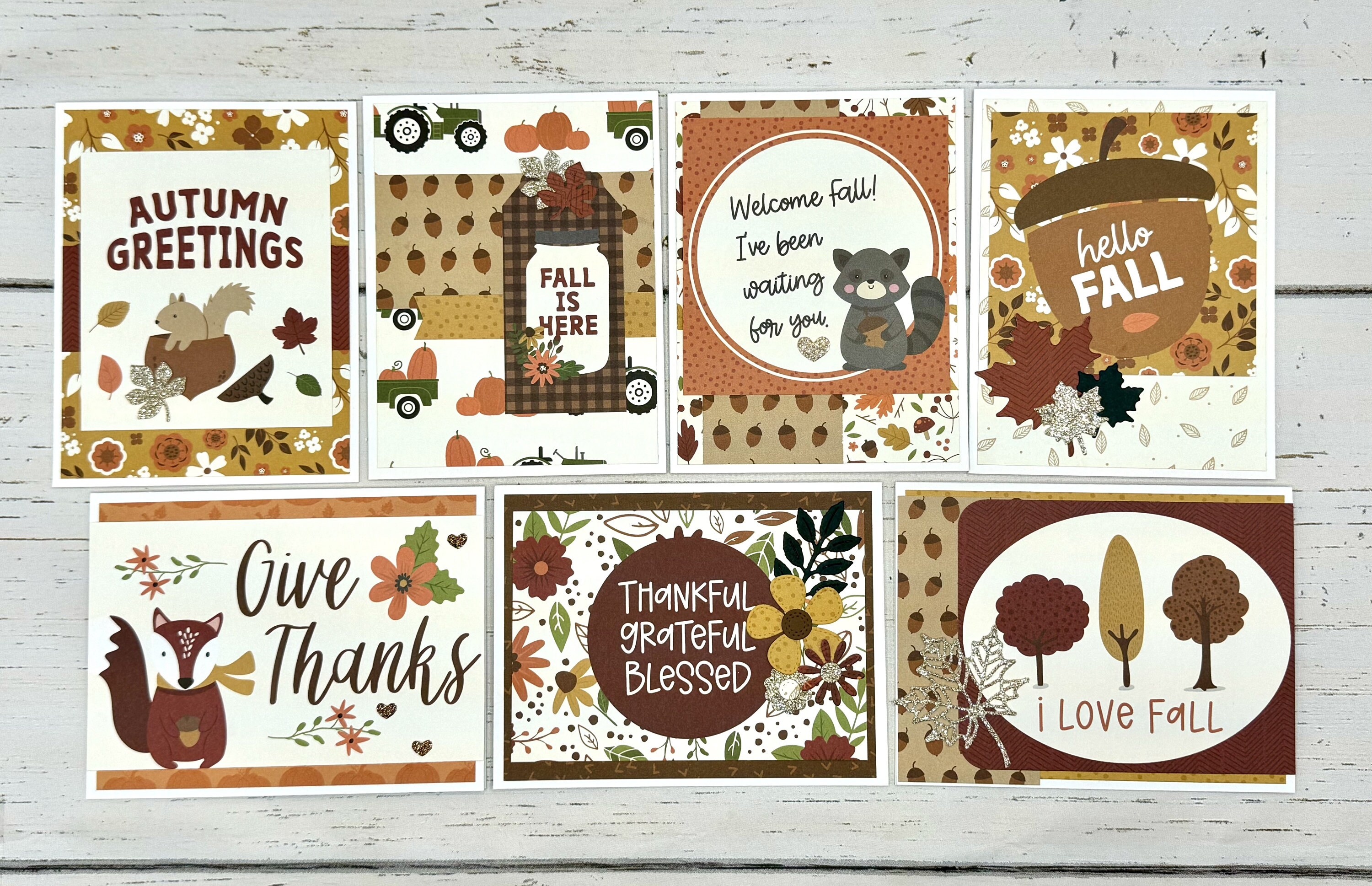 Fall Card Making Kit #2- 7 Card Variety Pack DIY Kit- I Love Fall ...