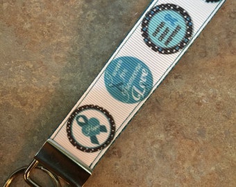 Ovarian Cancer Awareness Themed Wristlet