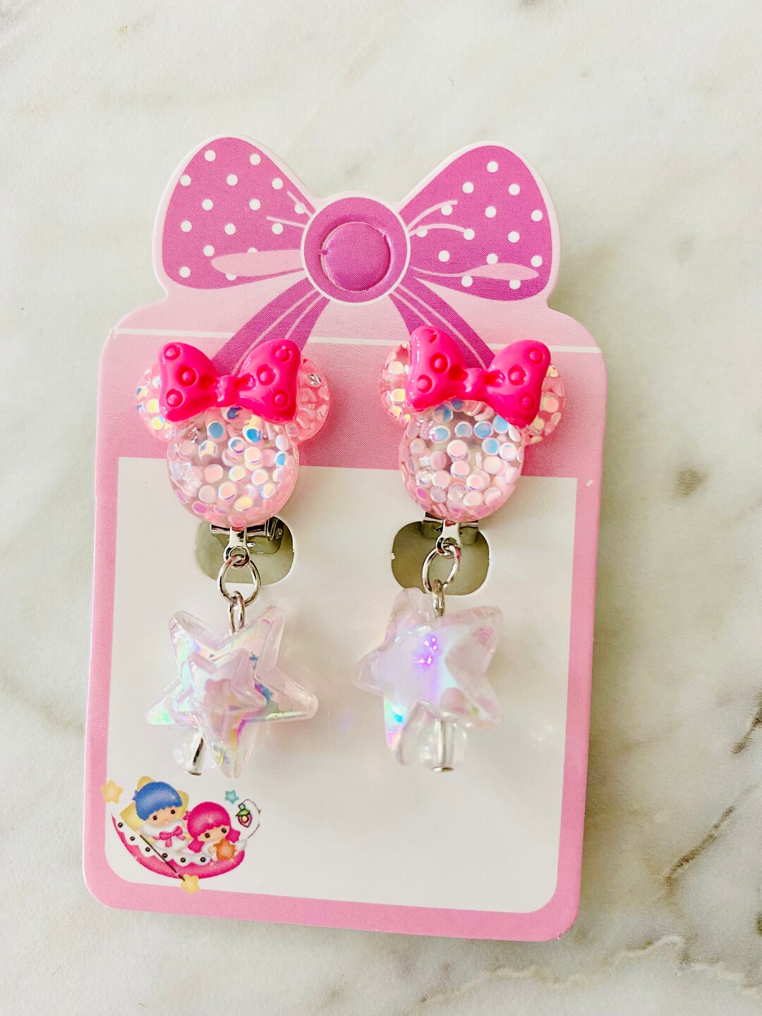 Little Girls Clip on Earrings Sparkly Mouse Cat Star Etsy