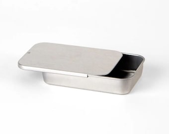 87x54x17mm Rectangular Slide Top Tin (blank) - credit card size