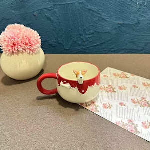 Custom Cute Pet Handmade Ceramic Mug/Custom Pet Memorial Gift,Custom Cat Ceramic Mug,Gift For Dog Owner,Pet Figure Mug,Birthday Gift,400ML