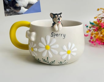 Taza personalizada para mascotas, taza de cerámica personalizada para mascotas, taza de café con animal oculto, taza de cerámica personalizada para gatos y perros, regalo para dueños de perros, taza para perros
