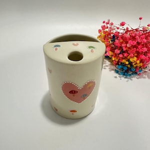 Colorful Mushroom Love Travel Mug, Handmade Pottery Mug, To Go Ceramic Tumbler, Hand-painted Sip Mug,Coffee Cup Sip Mug,Birthday Gift,Gifts