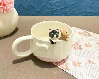 Custom Cute Pet Handmade Ceramic Mug/Custom Pet Memorial Gift,Custom Cat Ceramic Mug,Gift For Dog Owner,Pet Figure Mug,Birthday Gift,400ML