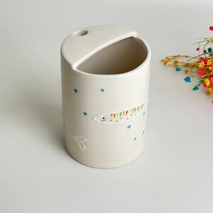 Cute Colorful Fish Travel Mug,Sardine Handmade Pottery Mug, To Go Ceramic Tumbler, Hand-painted Sip Mug,Coffee Cup Sip Mug,Birthday Gift image 6