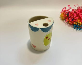 Caneca de viagem de cerâmica feita à mão: caneca de cerâmica pintada à mão