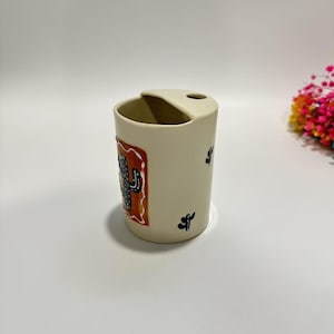 Cute Cactus Ceramic Travel Mug, Handmade Pottery Mug, To Go Ceramic Tumbler, Hand-painted Sip Mug,Coffee Cup Sip Mug,Birthday Gift,Gifts