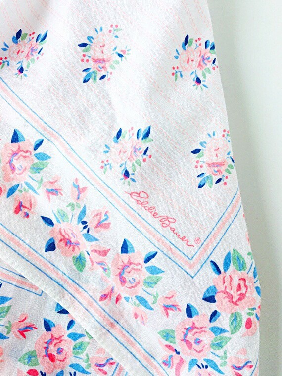 Vintage Eddie Bauer Cotton Bandana Pink Spring Flowers On Etsy