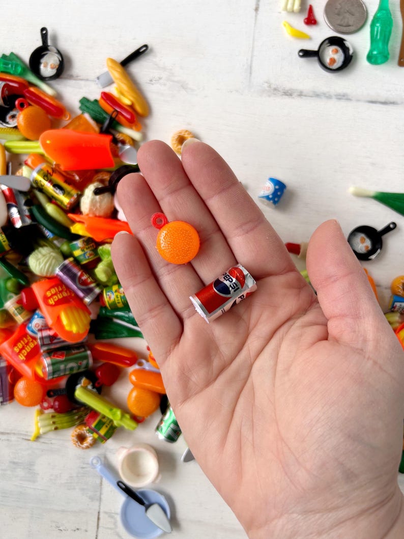 Vintage Miniature Food Trinkets • Set of 12 Tiny Dollhouse Kitchen Toys ...
