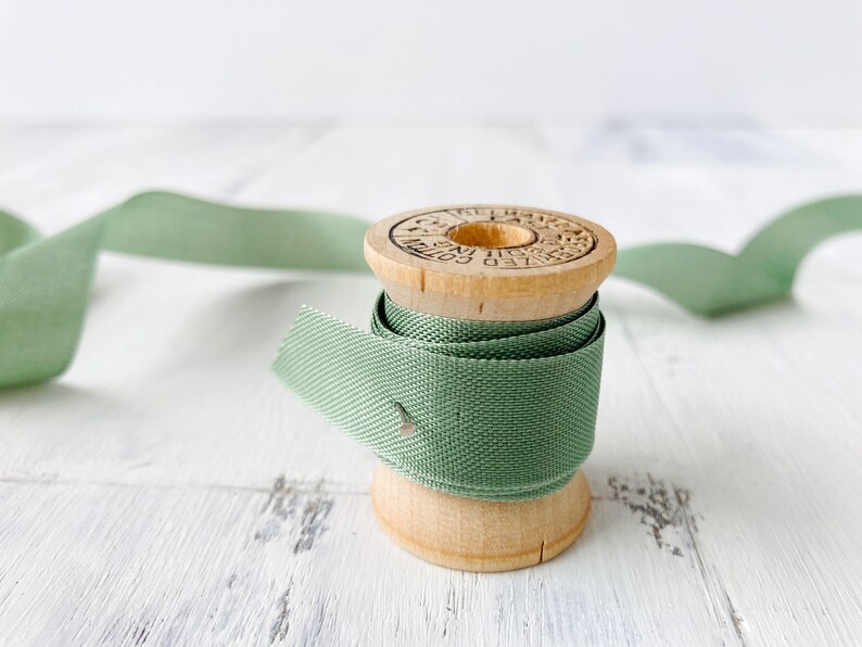 Eucalyptus Green Seam Binding Ribbon Pastel Green Gift Wrap Trim By the Yard image 3