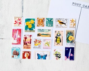 Colorful Postage Postcard • Single Postcrossing Card Printed in the USA