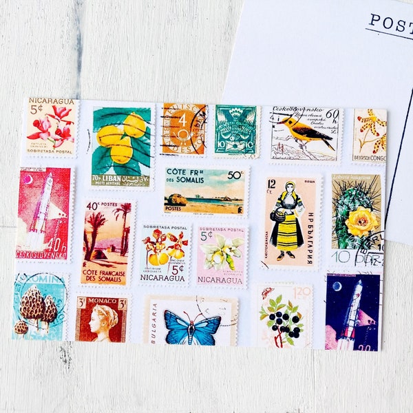 Colorful Postage Postcard • Single Postcrossing Card Printed in the USA