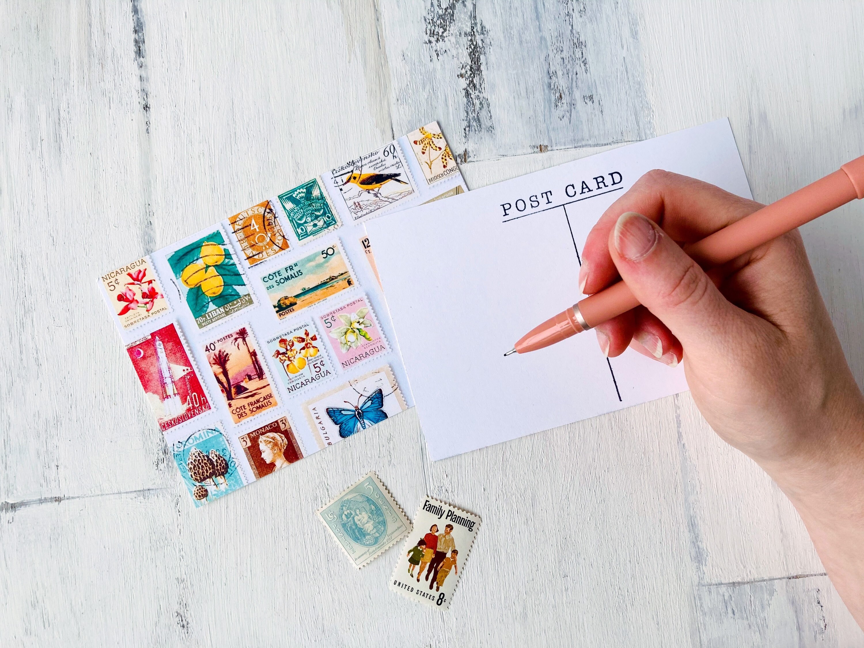 Post Card Colorful Colorful Postage Postcard • Single Postcrossing Card Printed in the USA ...