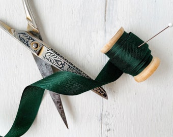 Spruce Green Seam Binding • Delicate Ribbon Trim • By the Yard