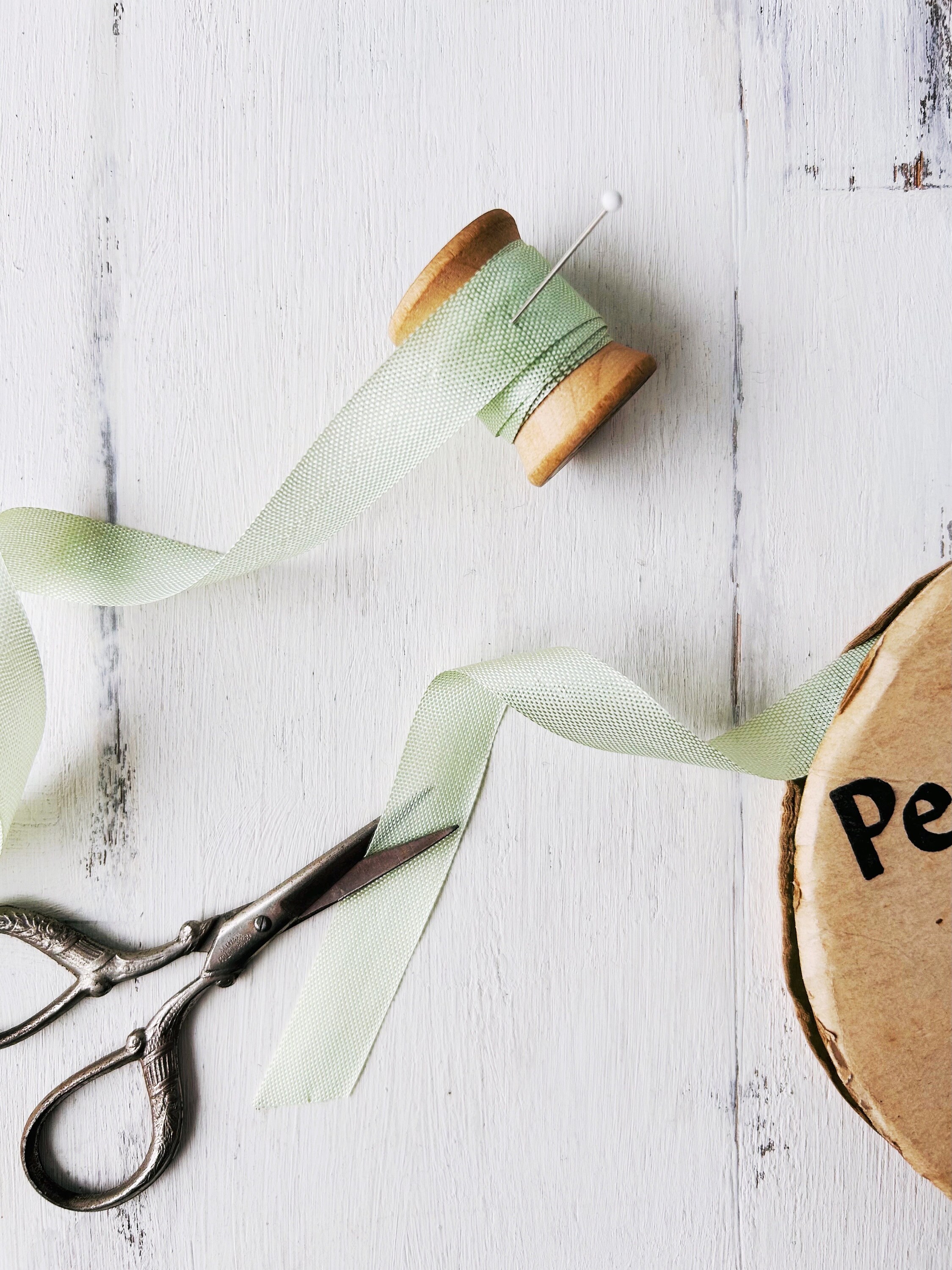 Vintage Pale Green Seam Binding Ribbon • Delicate Celadon Mint Trim ...