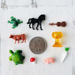 Vintage Miniature Trinkets Tiny Plastic Toys for Advent Calendars Christmas Crackers Party Favors Gumball Machine Charms image 4