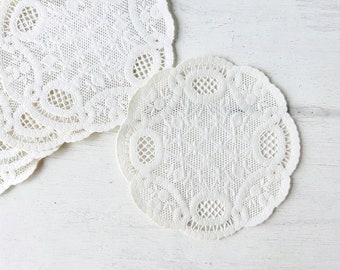 Vintage Paper Doilies • Set of 10 Small 4" Princess Lace Doilies