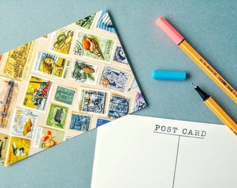 Rainbow Postage Stamps Postcard - Photo of Vintage World Stamps - Postcrossing Snail Mail Exchange