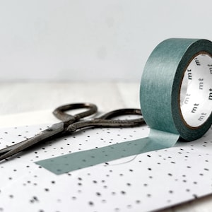 Eucalyptus Green Washi Tape • Solid Color Decorative Paper Tape • Made in Japan