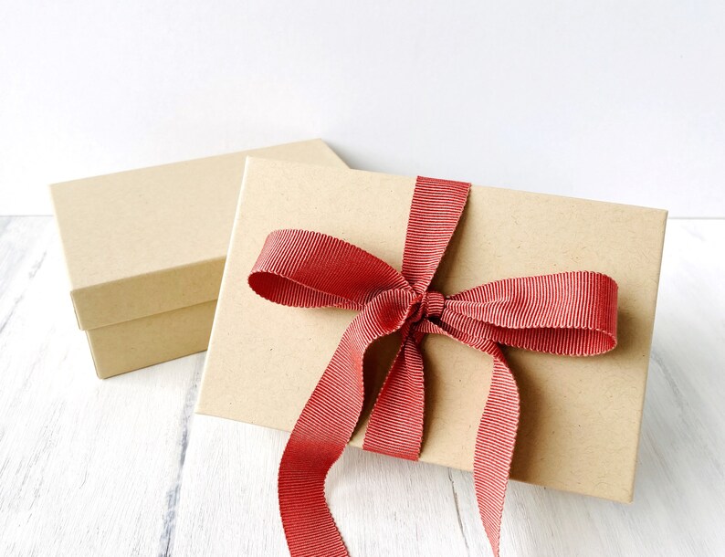 Kraft Gift Boxes Set of Two with Lids 5.5 x 3.5 Etsy
