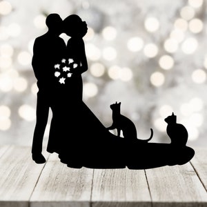 3 découpes M. et Mme Wedding Silhouette DÉCOUPES. Papier cartonné noir ou blanc.