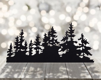 3 Die Cuts-LANDSCAPE Black Evergreen Silhouette DIE CUT (available in White as well)