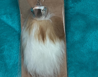 Real Natural Fur Color Lucky Rabbit&#39;s Foot And Tail Keychain