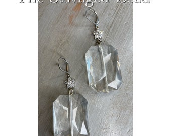 Contemporary Chunky Faceted Glass Earrings, by The Salvaged Bead