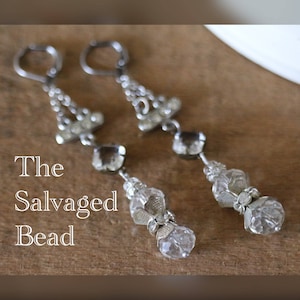 Vintage Czech Glass Assemblage Earrings, circa 1950&#39;s by The Salvaged Bead