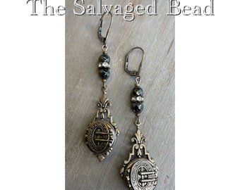 Antique Victorian Buckle Button Earrings, circa 1880's by The Salvaged Bead