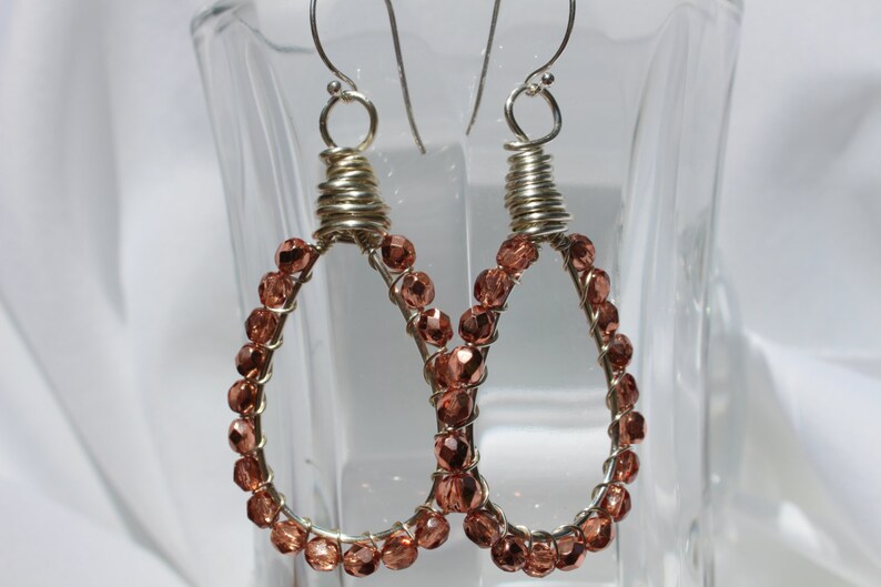 Copper Wire Wrap Earrings Silver Wire Long 2 3/4 in Etsy