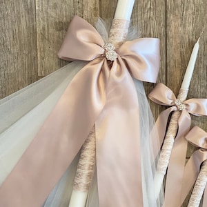 Elegant Orthodox baptism or wedding candle