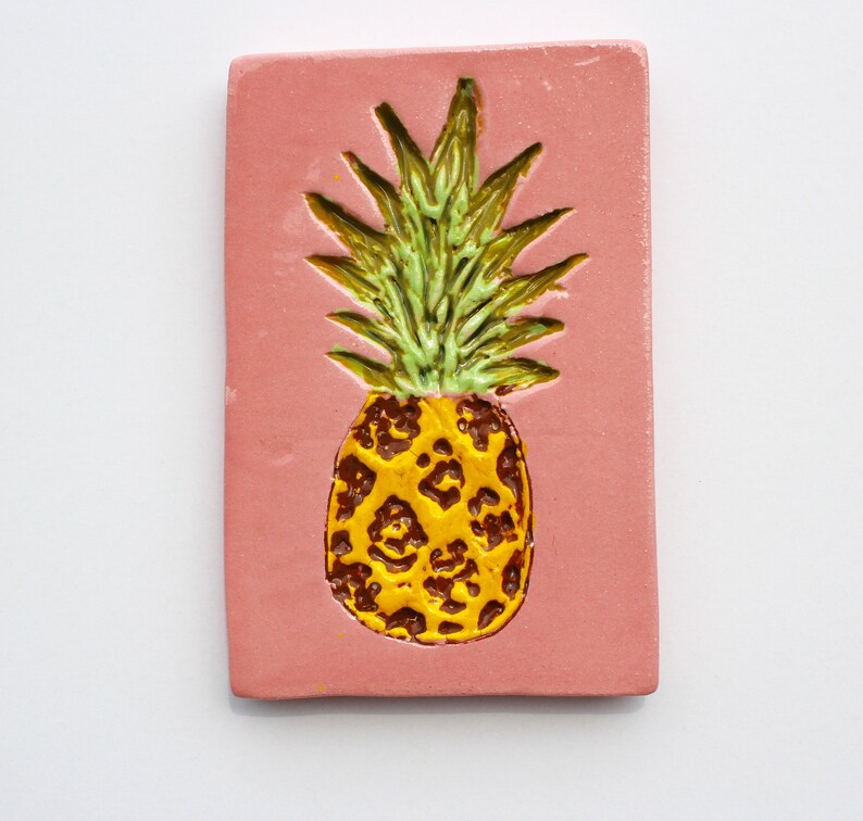 Pineapple Tile Pineapple Art Ceramic Tile Ornament Ceramic Etsy