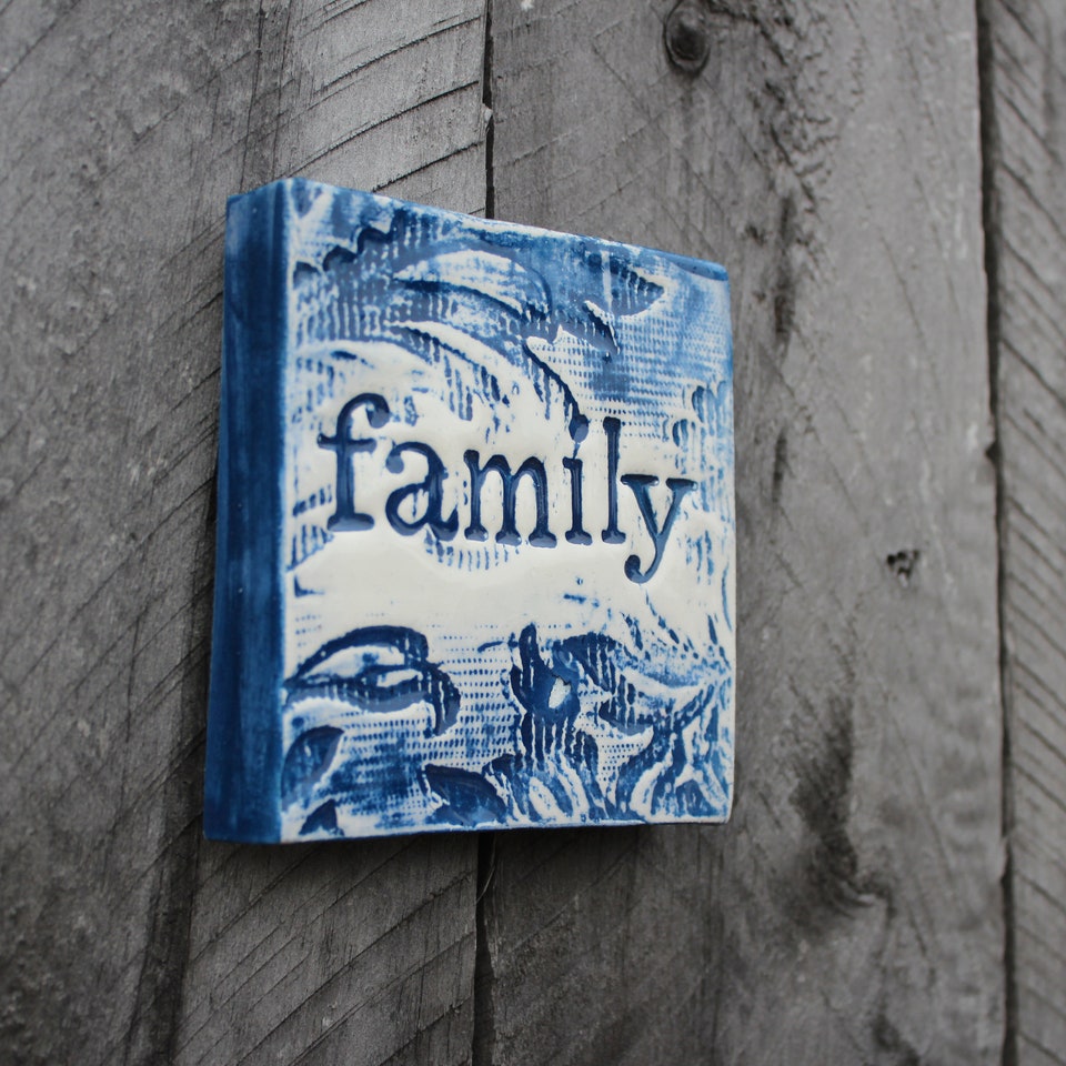 Discover Family Tile, gift for families, keepsake, clay wall art, ceramic tile ornament, wall hanging