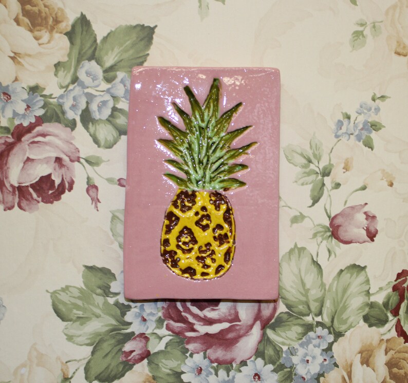Pineapple Tile Pineapple Art Ceramic Tile Ornament Ceramic Etsy