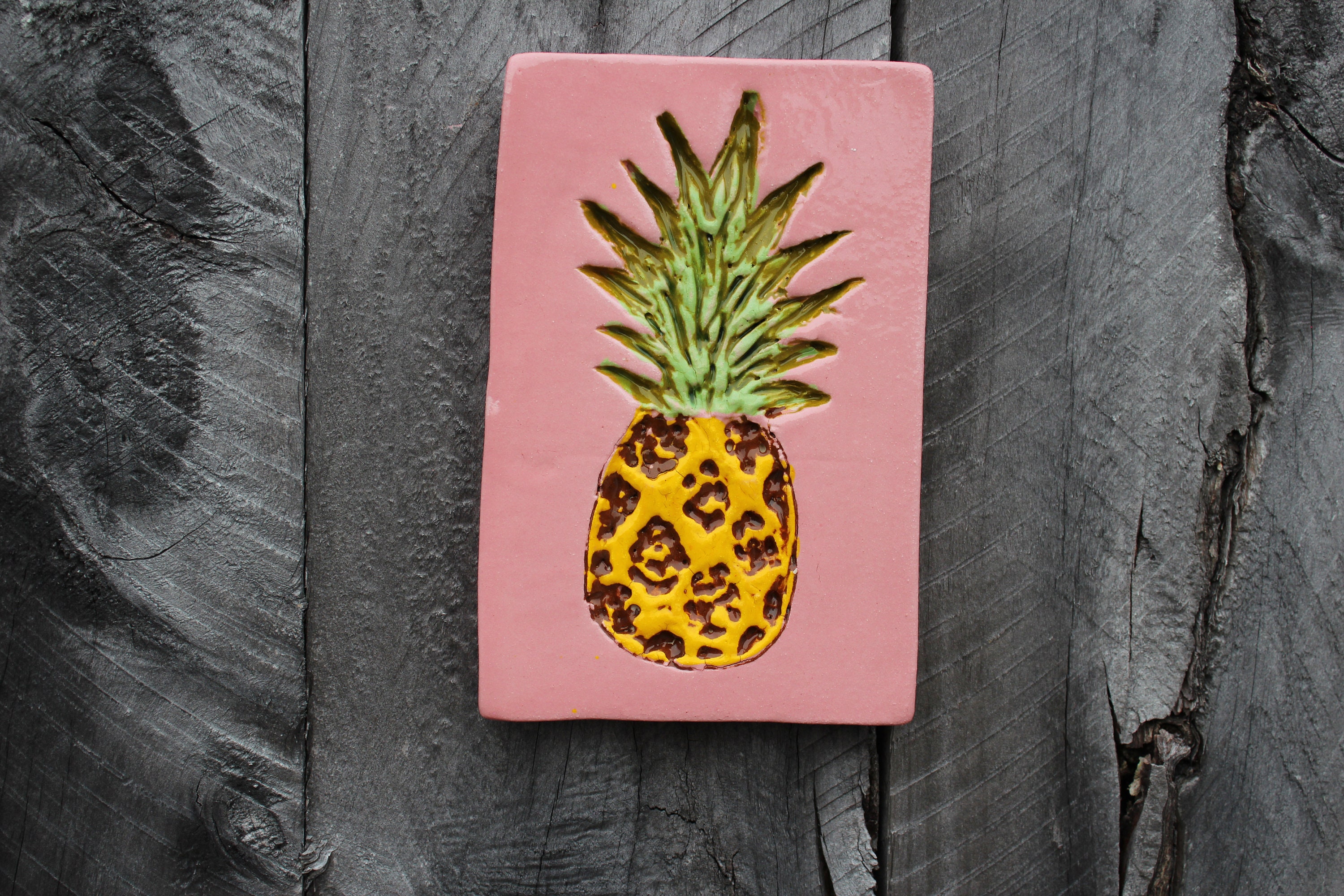 Pineapple tile pineapple art ceramic tile ornament ceramic Etsy