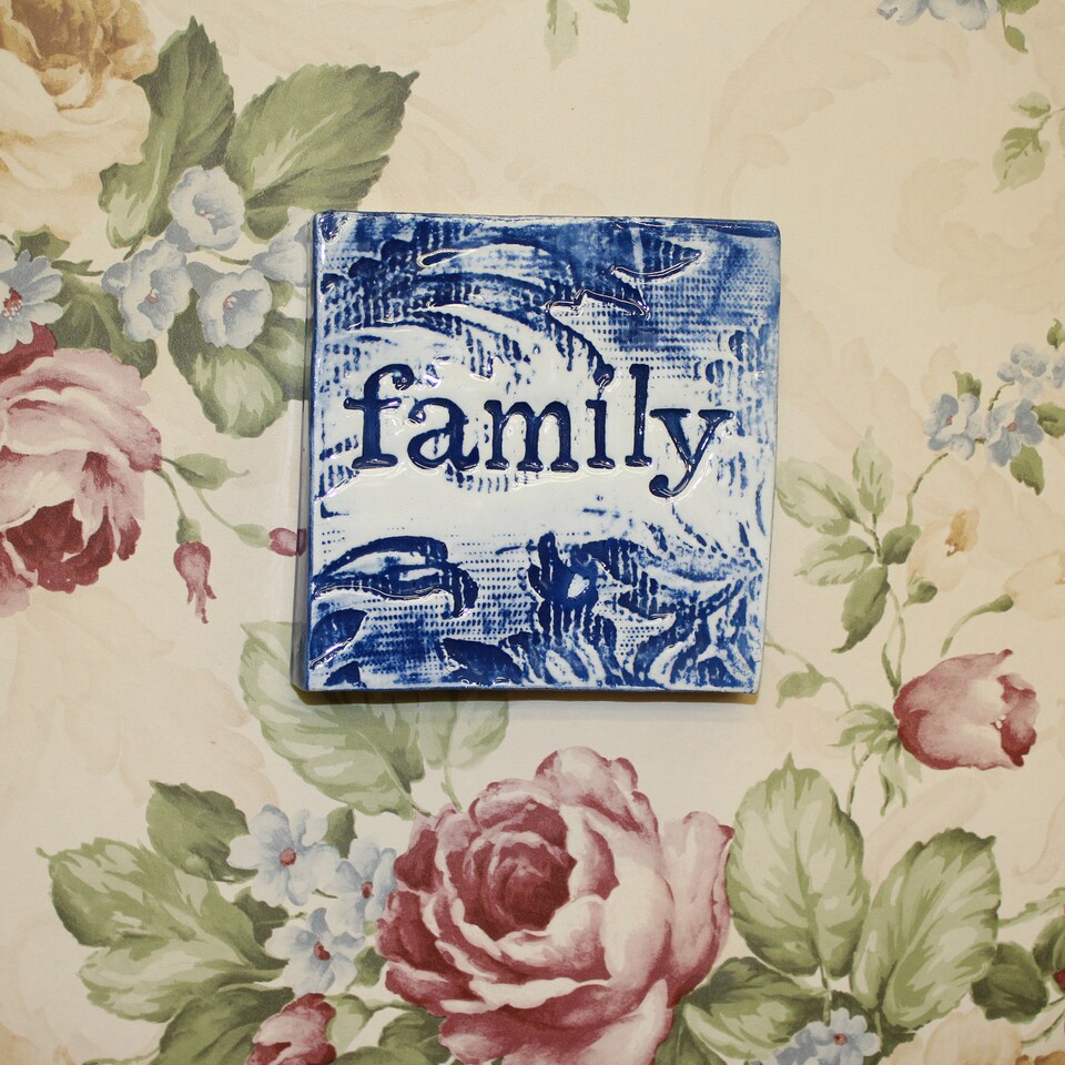 Discover Family Tile, gift for families, keepsake, clay wall art, ceramic tile ornament, wall hanging