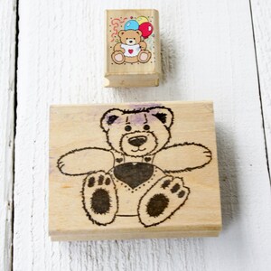 Vintage Teddy Bear Rubber Stamps- Set of Two