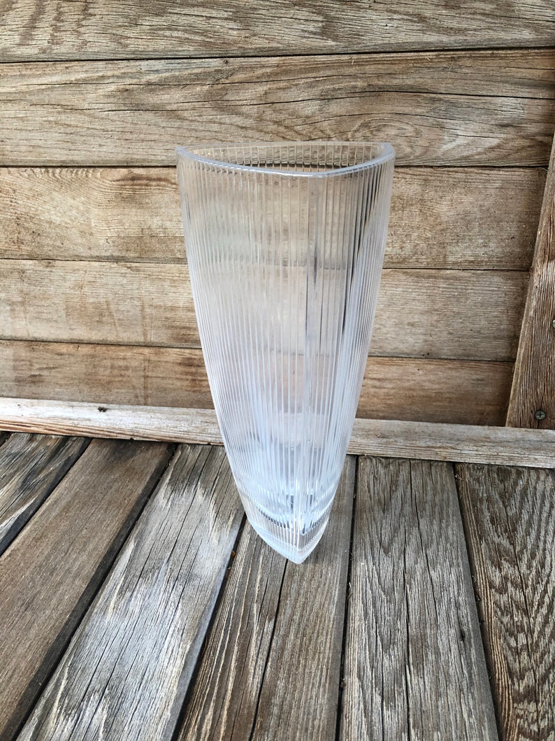 Vintage Tiffany & Co Triangle Crystal Vase Etsy