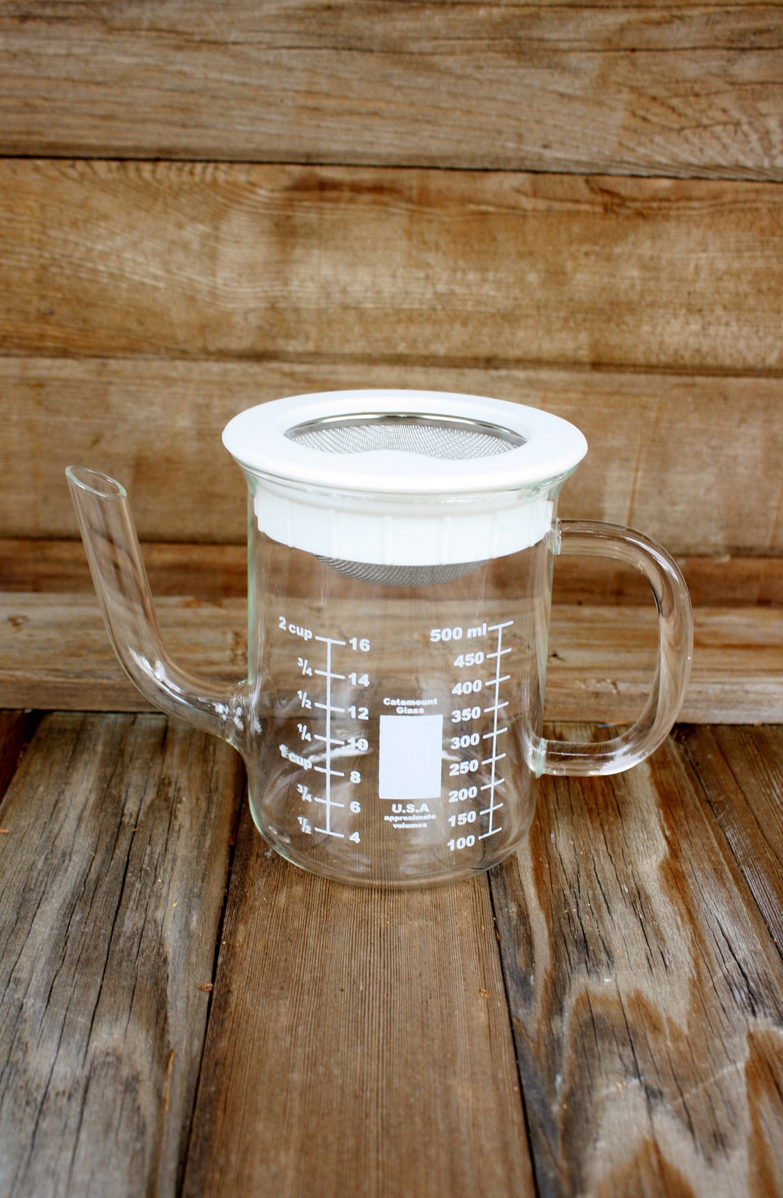 Vintage Catamount Glass Measuring Cup with Strainer/Fat Etsy