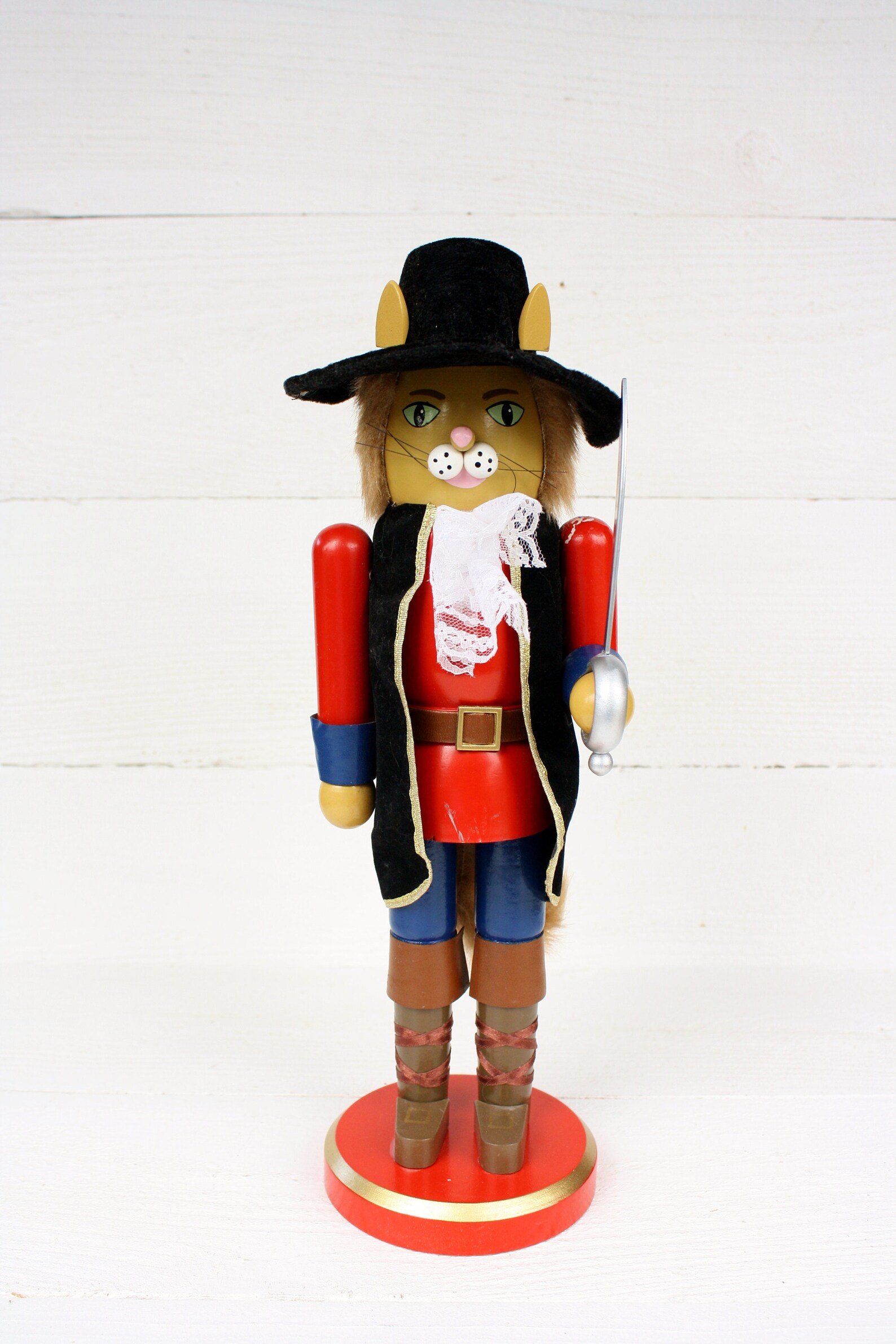 Vintage Puss N Boots Wooden Nutcracker Etsy