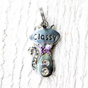 Classy Kitty Rhinestone Charm