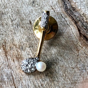 Vintage Swarovski Crystal Music Note Pin
