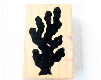 Vintage Large Coral Rubber Stamp